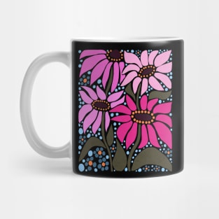 Cute pink wildflower boho Art Nouveau for the summer time Mug